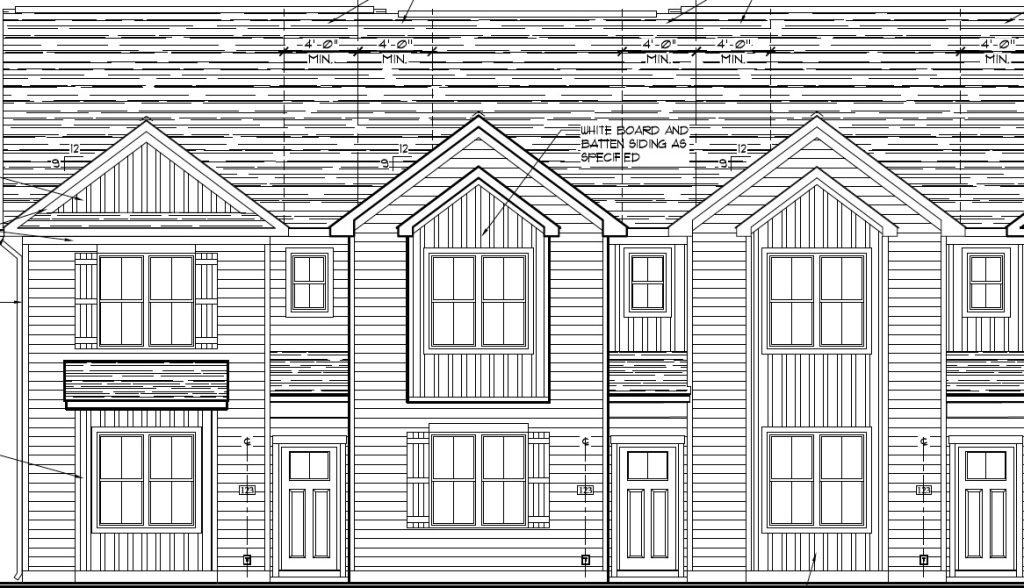 Leland One Front Elevation (3 of 6 Units)